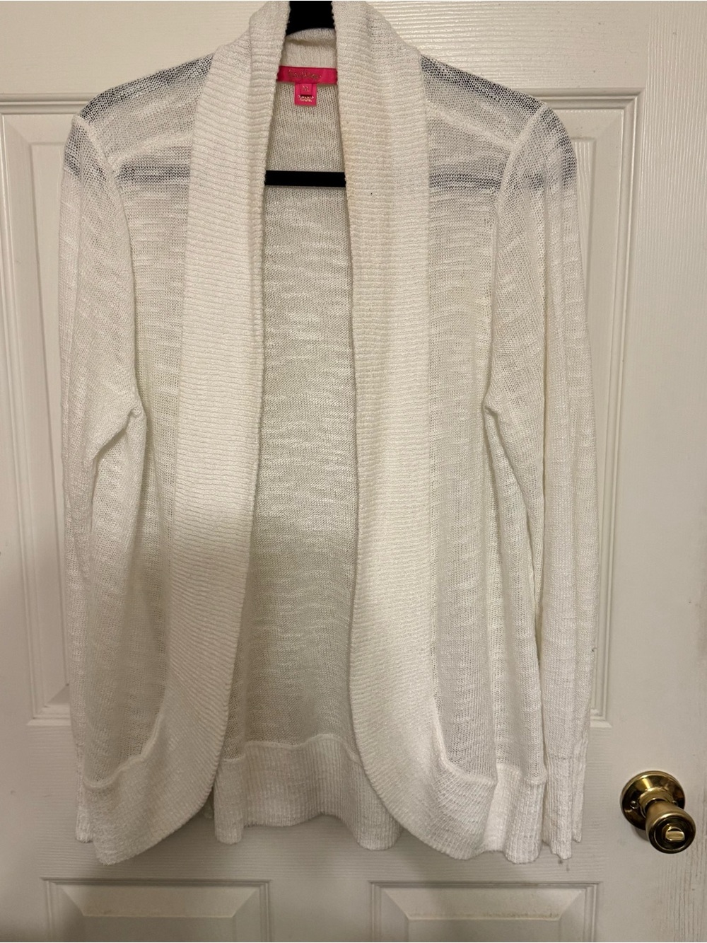 Lilly Pulitzer Lightweight Open-Front Women's Cardigan Sweater in white, size XL